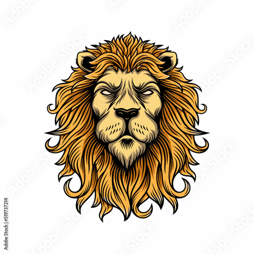 Fototapeta Naklejka Na Ścianę i Meble -  King Lion Head Mascot Vector Illustration