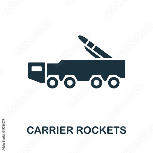 Carrier Rockets icon. Monochrome simple line Weapon icon for templates, web design and infographics