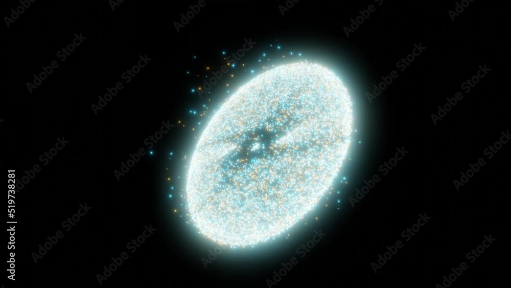 Glowing particles. Rotating disk. Sci-fi, energy, technology background. Glowing particles. Rotating disk. Sci-fi, energy, technology background.