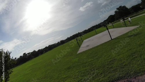 FPV at the basketball court in super green lush part in Southwest Florida. photo