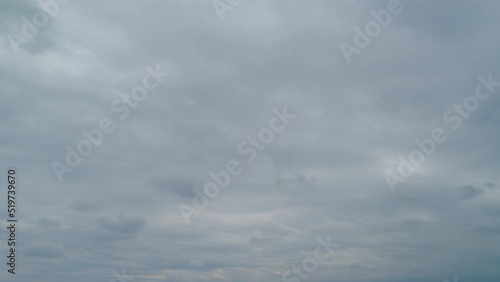Dark cloudscape storm disaster gloomy gray sky. Thunderous clouds. Time lapse.