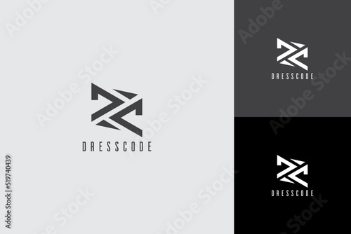 Simple minimalist flat monochromatic logo with letter D and C