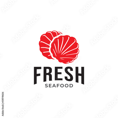 fresh seafood logo vector template.