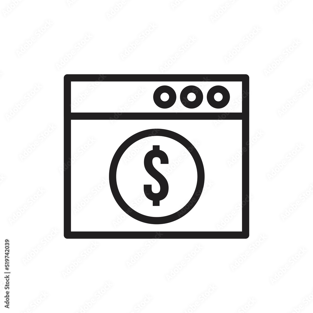 Web money page icon design. vector illustration Web money page icon design. vector illustration