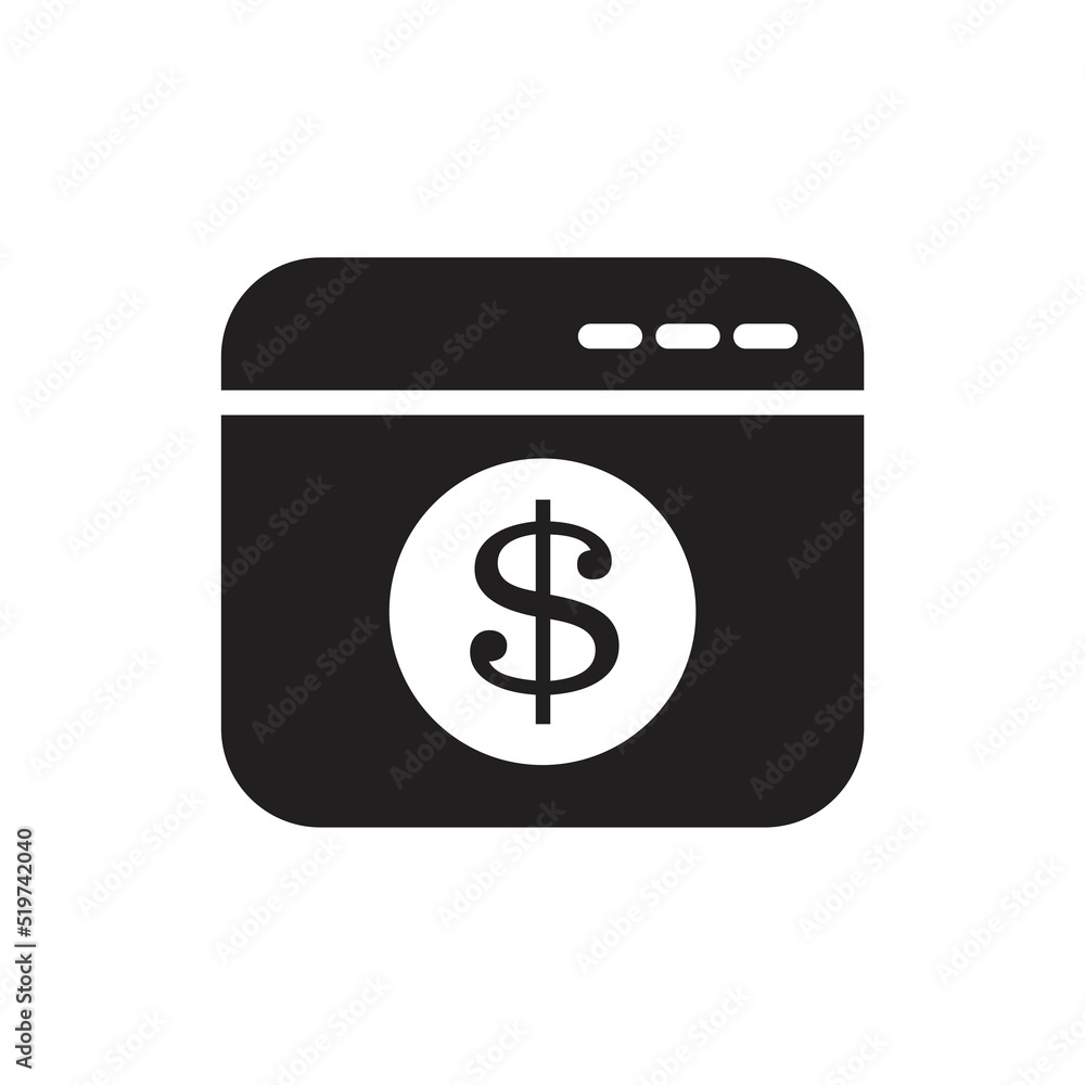 Web money page icon design. vector illustration Web money page icon design. vector illustration