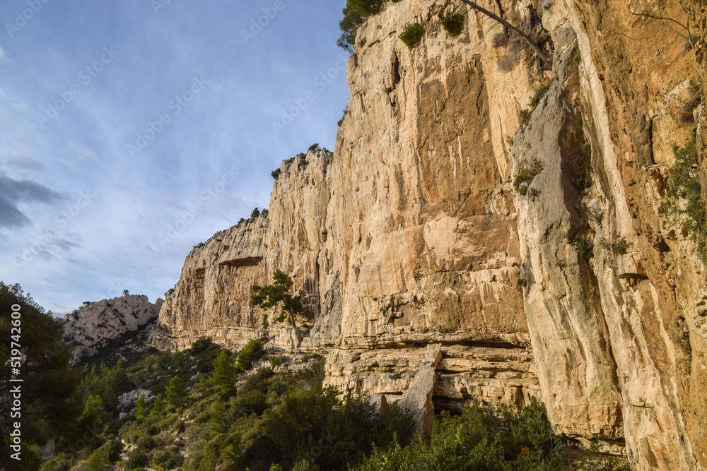 Rock formations in Calanques National Park next to Marseille, South of France
