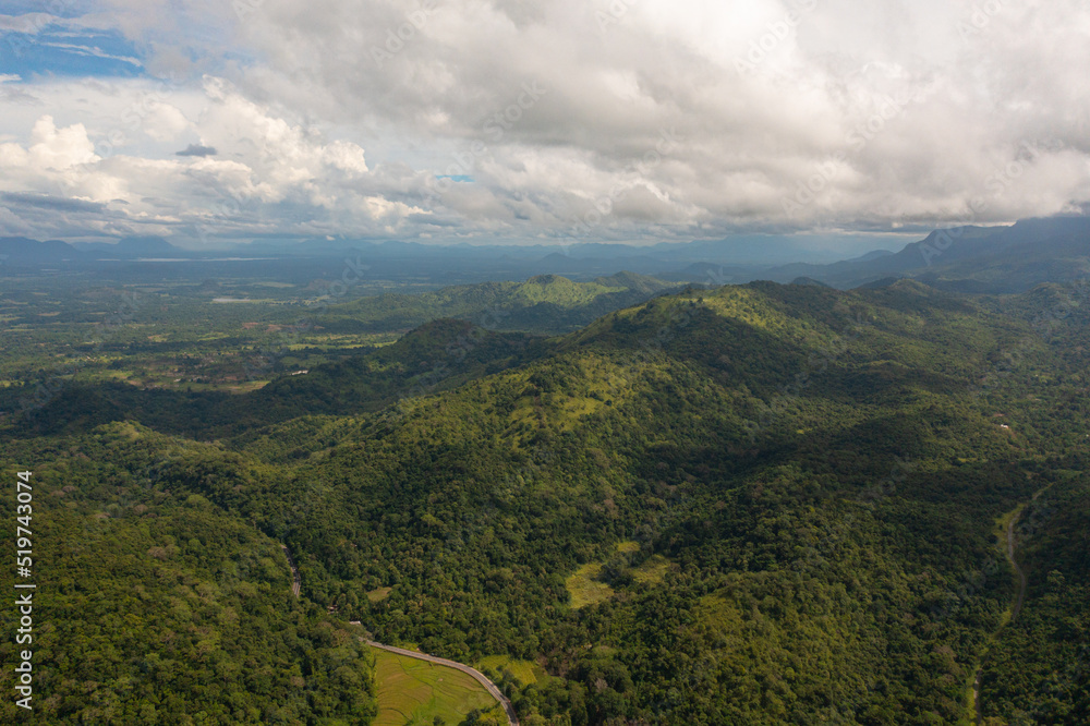 Top view of the valley in the mountain province. Sri Lanka.