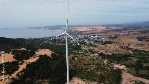 Vietnam, Binh Thuan province energy advancement. Near Mui ne sand dunes, Vietnams windiest place photo
