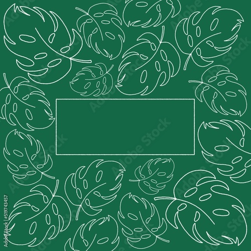 Fashionable case. Cool abstract and floral design imitation of a chalk drawing on a cool green board. For notebooks, planners, brochures, books, catalogs, etc