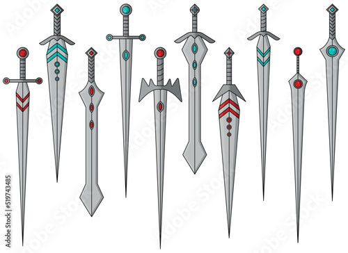 sword vector design illustration isolated on white background 