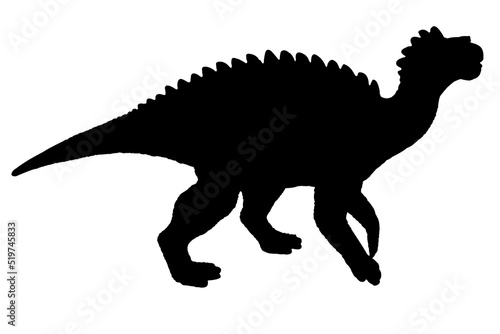 Dinosaur in black silhouette. Isolated on a white background with clipping path. © ZWDQ