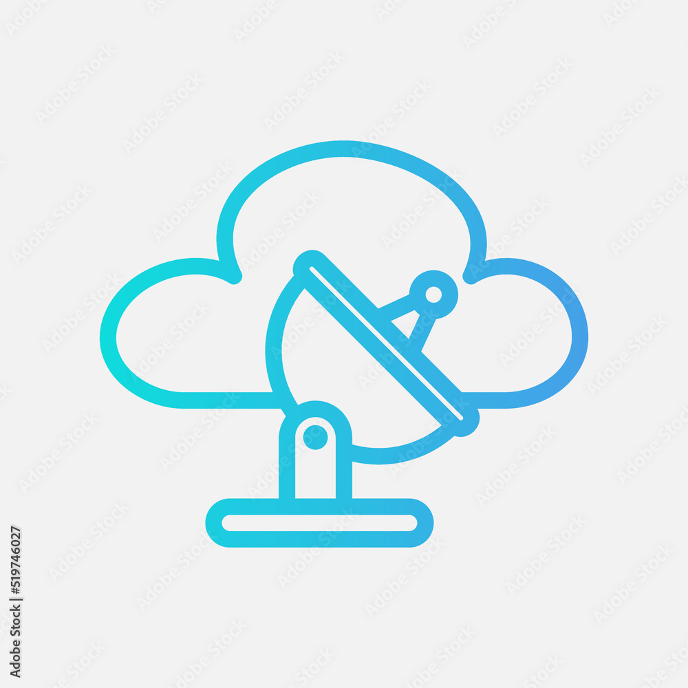 Satellite dish icon in gradient style about cloud computing, use for website mobile app presentation Satellite dish icon in gradient style about cloud computing, use for website mobile app presentation