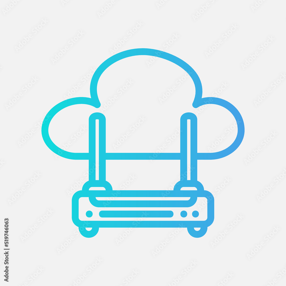 Router icon in gradient style about cloud computing, use for website mobile app presentation Router icon in gradient style about cloud computing, use for website mobile app presentation