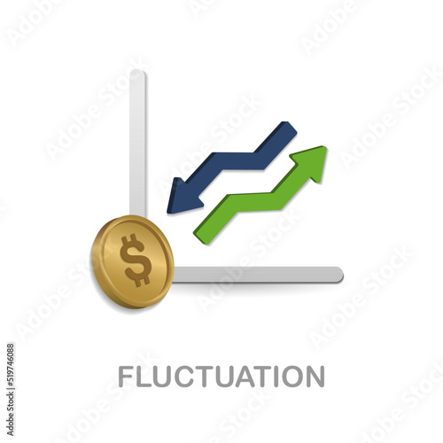 Fluctuation icon. 3d illustration from economic collection. Creative Fluctuation 3d icon for web design, templates, infographics and more