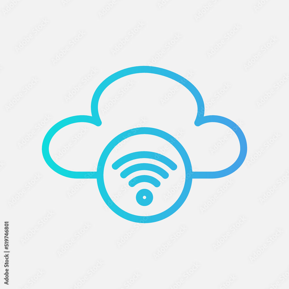 Wifi icon in gradient style about cloud computing, use for website mobile app presentation Wifi icon in gradient style about cloud computing, use for website mobile app presentation