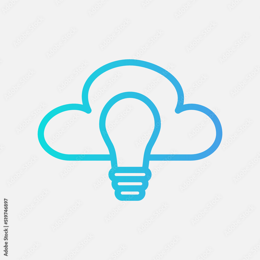 Idea bulb icon in gradient style about cloud computing, use for website mobile app presentation Idea bulb icon in gradient style about cloud computing, use for website mobile app presentation
