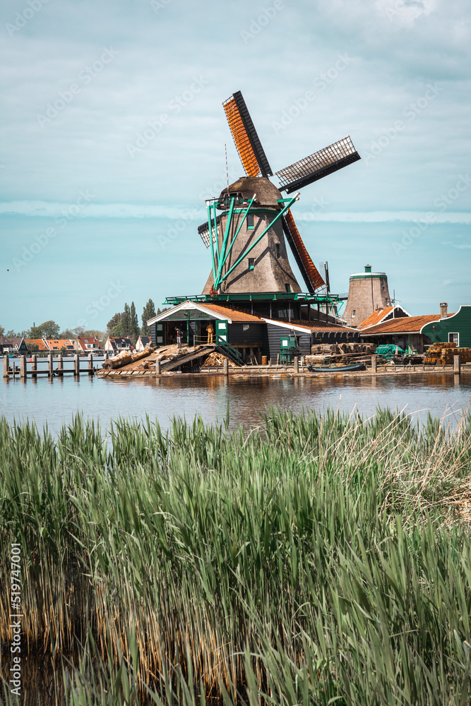 Windmills in Zaanse Schans Outdoor museum, Netherlands Windmills in Zaanse Schans Outdoor museum, Netherlands