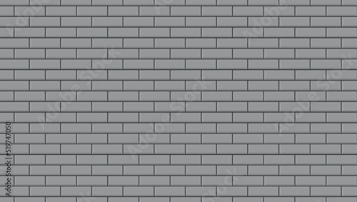 Subway tile pattern. Metro gray ceramic bricks background. Vector realistic illustration.