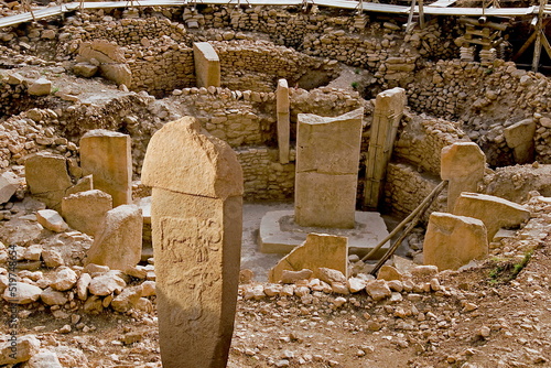 Canvas Print First temple in the world, Göbeklitepe, T-shaped pillars