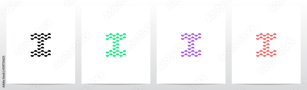 Half Circle Pattern Letter Logo Design I - obrazy, fototapety, plakaty 