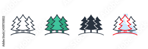 forest icon logo vector illustration. tree symbol template for graphic and web design collection