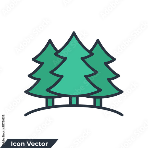 forest icon logo vector illustration. tree symbol template for graphic and web design collection