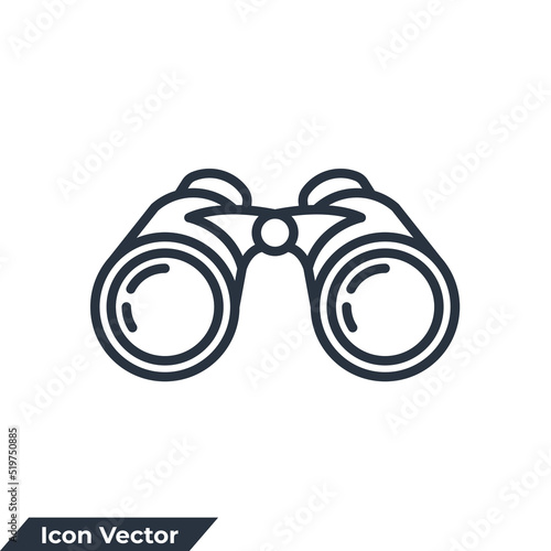 Binoculars icon logo vector illustration. view point symbol template for graphic and web design collection