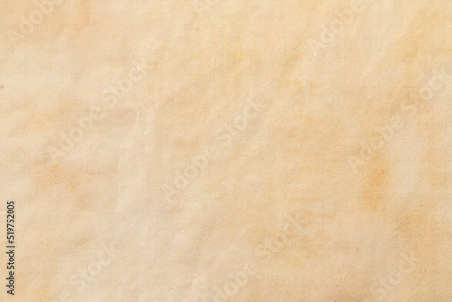 Pale old yellow paper background texture. Rough light brown kraft paper with pulp texture for background. High resolution texture backdrop. Crumpled paper.