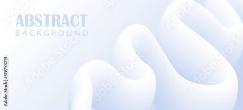 Modern minimalistic background with abstract figure in white and blue colors.