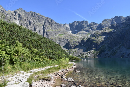 Fototapeta Naklejka Na Ścianę i Meble -  Tatra Mountains, trail, Orla Perc, climbing, extreme,