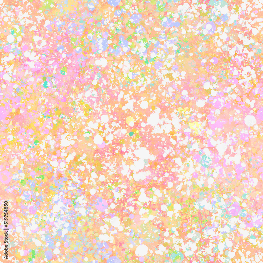 Abstract painted pattern with light pastel multicolor spots, blots, splotches and smudges