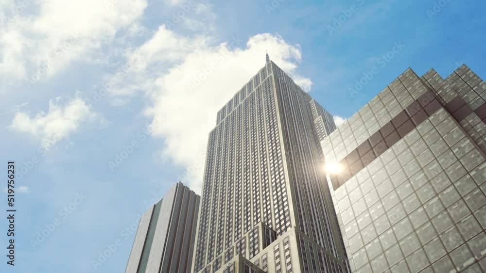 Skyscrapers in business district. 3d shot Skyscrapers in business district. 3d shot