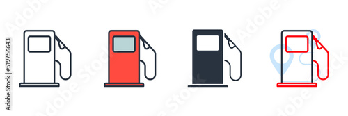 gas station icon logo vector illustration. fuel pump symbol template for graphic and web design collection