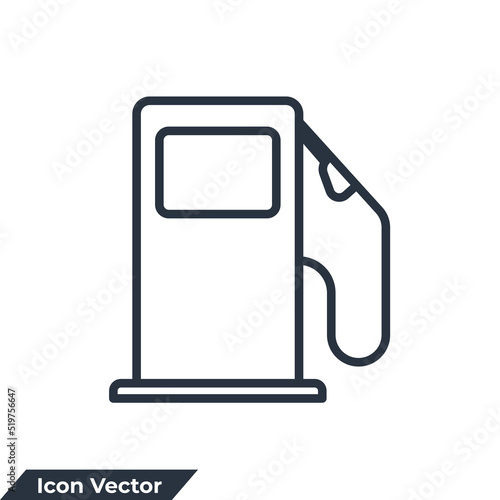 gas station icon logo vector illustration. fuel pump symbol template for graphic and web design collection