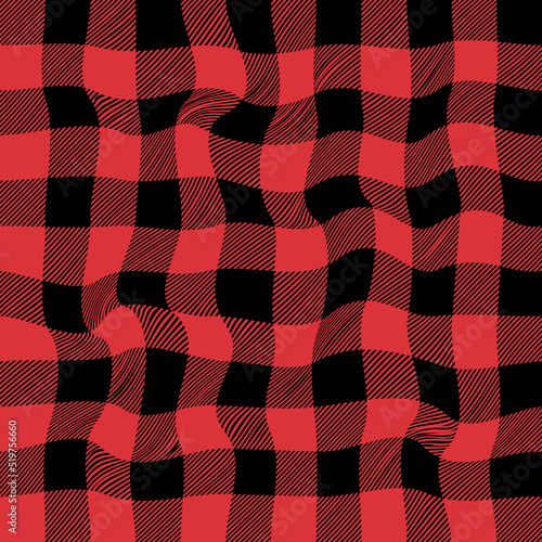 Distorted buffalo plaid seamless pattern background