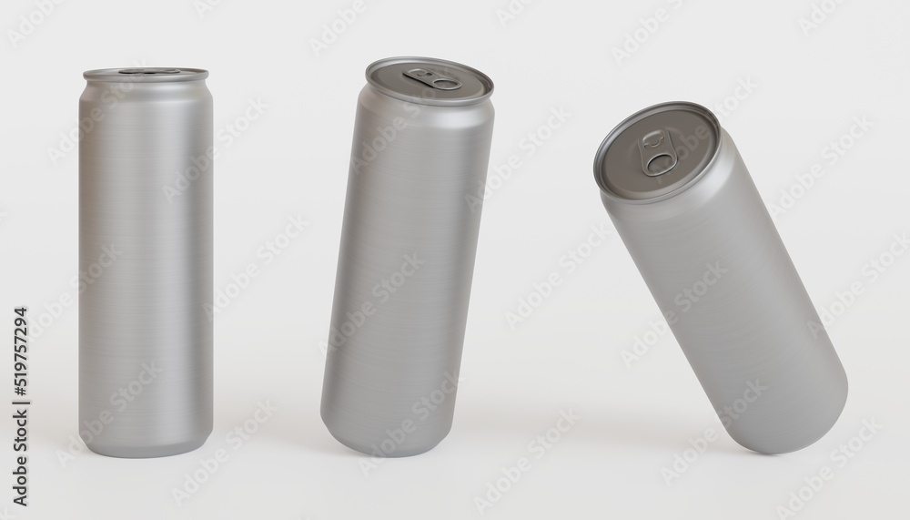 3D illustration Soda cans Mockup design, presentation of design of cans isolated on background 3D illustration Soda cans Mockup design, presentation of design of cans isolated on background
