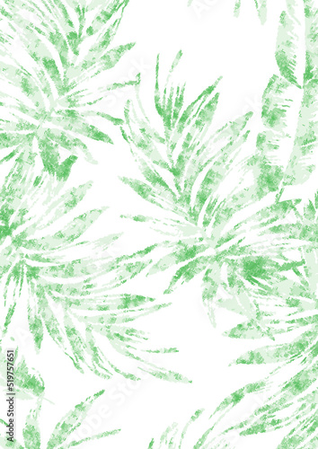 Abstract tropical leaves on plain ground