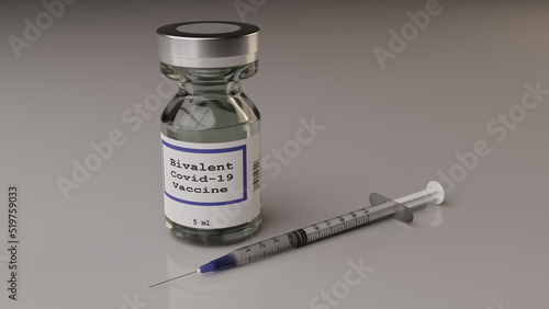 Bivalent Covid-19 vaccine vial and syringe photo