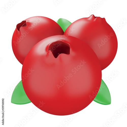 Cranberry 3d rendering isometric icon.