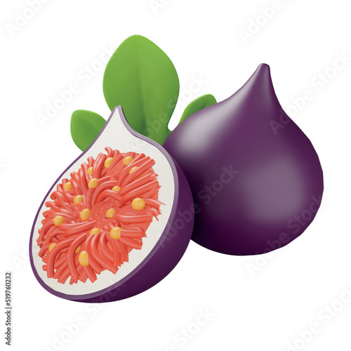 Fig 3d rendering isometric icon.