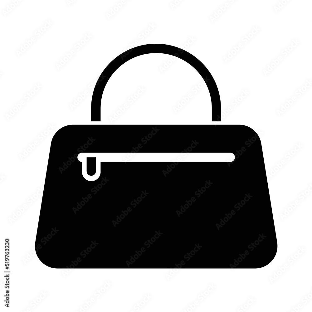 Hand bag icon, full black. Suitable for website, content design, poster, banner, or video editing needs Hand bag icon, full black. Suitable for website, content design, poster, banner, or video editing needs