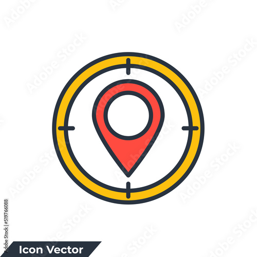 destination icon logo vector illustration. position symbol template for graphic and web design collection