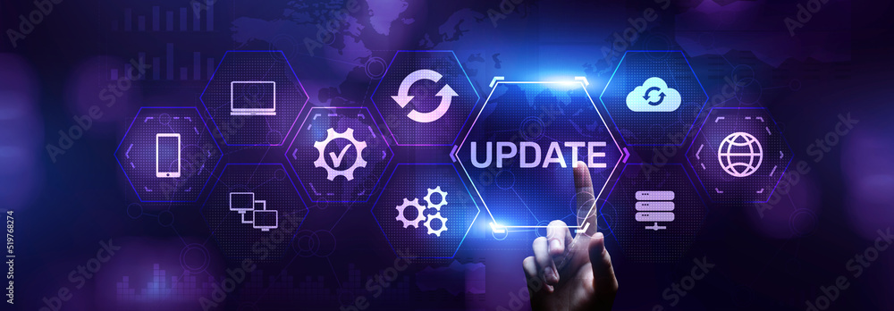 Fototapeta premium Update software system upgrade download new version internet technology concept.