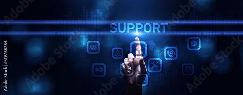 Support Customer service satisfaction business technology concept.