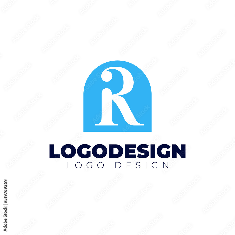 r logo design letter logotype vector template