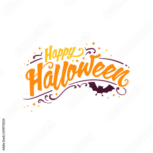 Happy Halloween lettering. Great for banners, wallpapers, invitations, cards - Vector design.