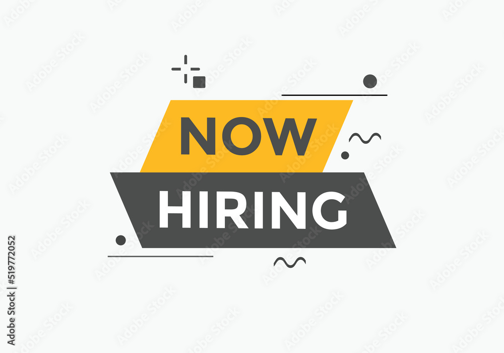 Now hiring text web template. we're hiring button. Vector Illustration.
Now hiring text web template. we're hiring button. Vector Illustration.