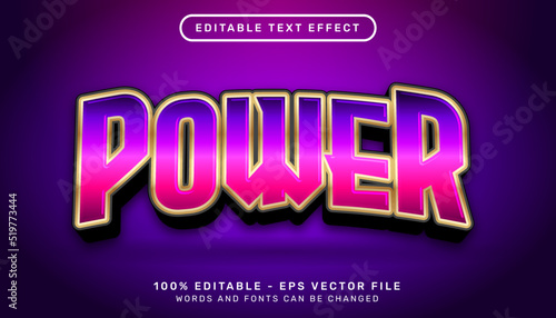 power 3d editable text effect template