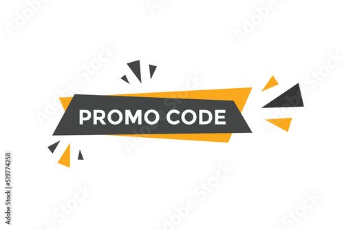 Promo code button. Promo code speech bubble  © creativeKawsar