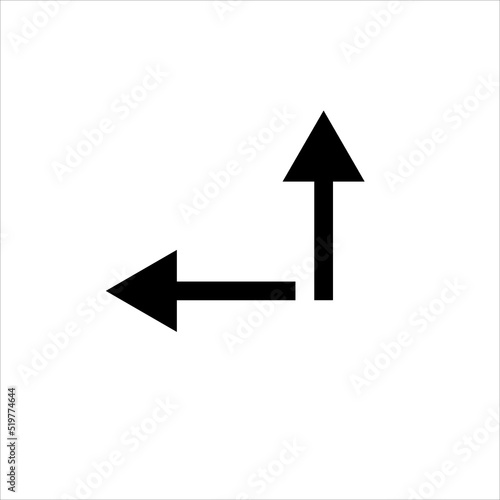 the arrows are black up to the left on a white background